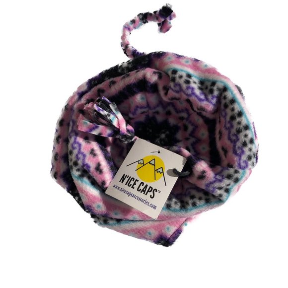 N'ice Caps Girls Youth Sherpa Lined Micro Fleece Pink/Purple - Picture 6 of 12